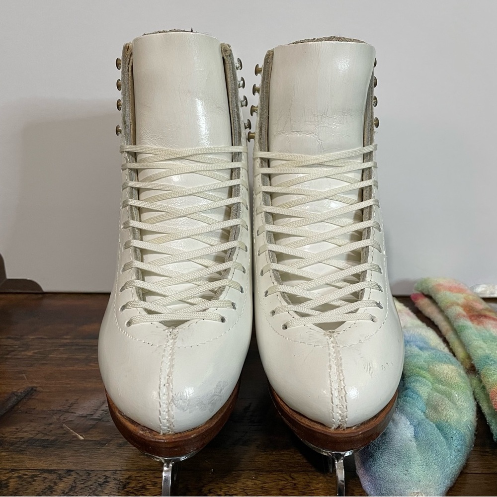 Harlick High Tester Girls White Figure Ice Skates Size 3.5 AA